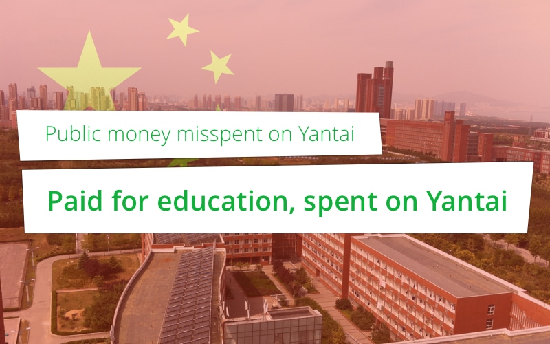 Paid for education, spent on Yantai – Public money misspent on Yantai